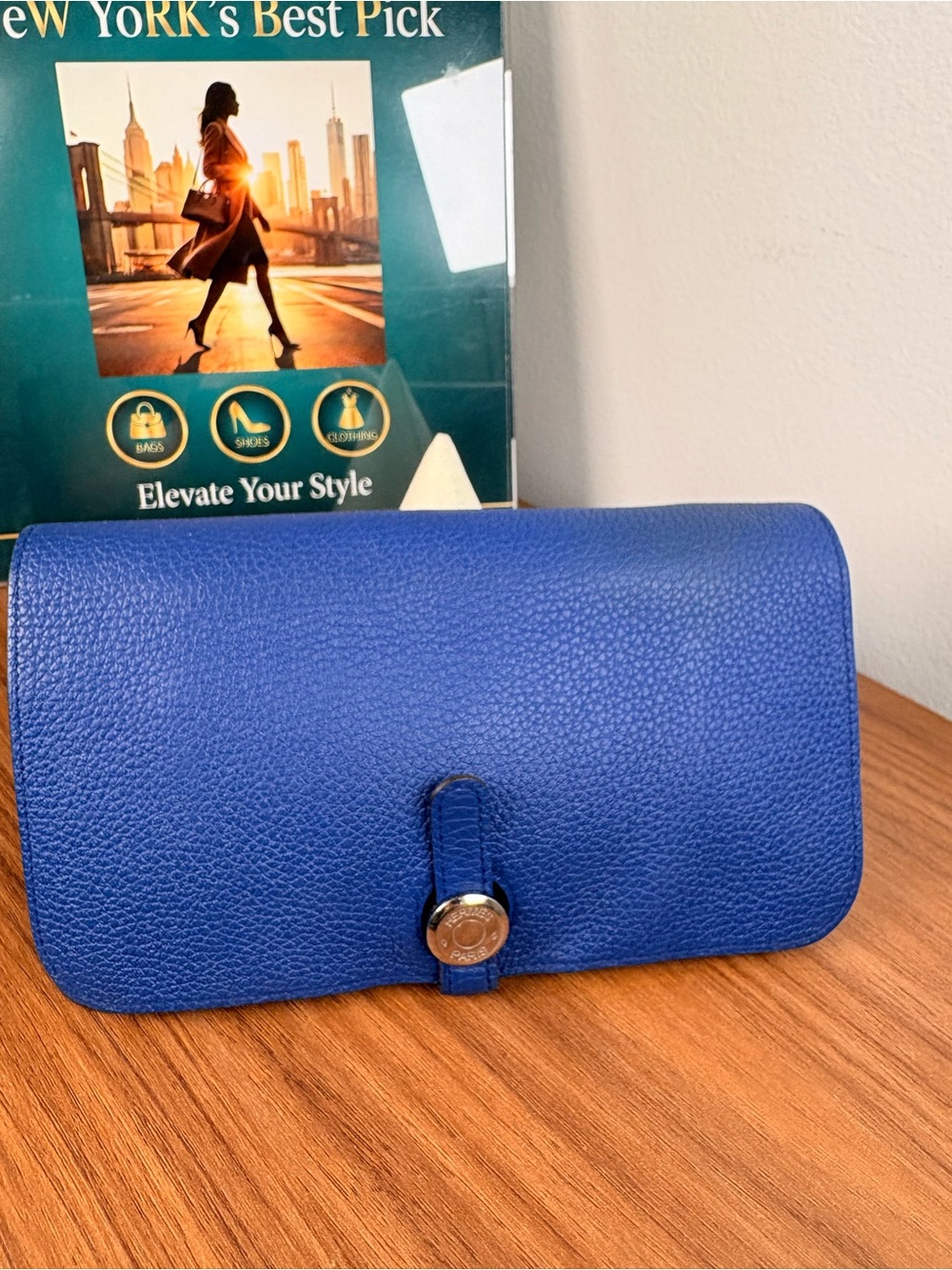 Hermes Dogon Wallet in Electric Blue Togo Leather - Picture 2 of 9